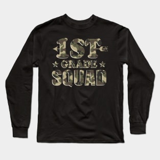 1st Grade Squad Teacher Student Camo Back To School Long Sleeve T-Shirt